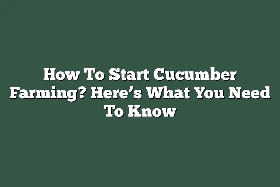 How To Start Cucumber Farming? Here’s What You Need To Know