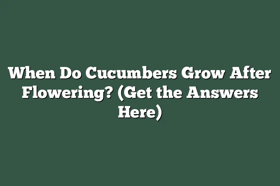 When Do Cucumbers Grow After Flowering? (Get the Answers Here)