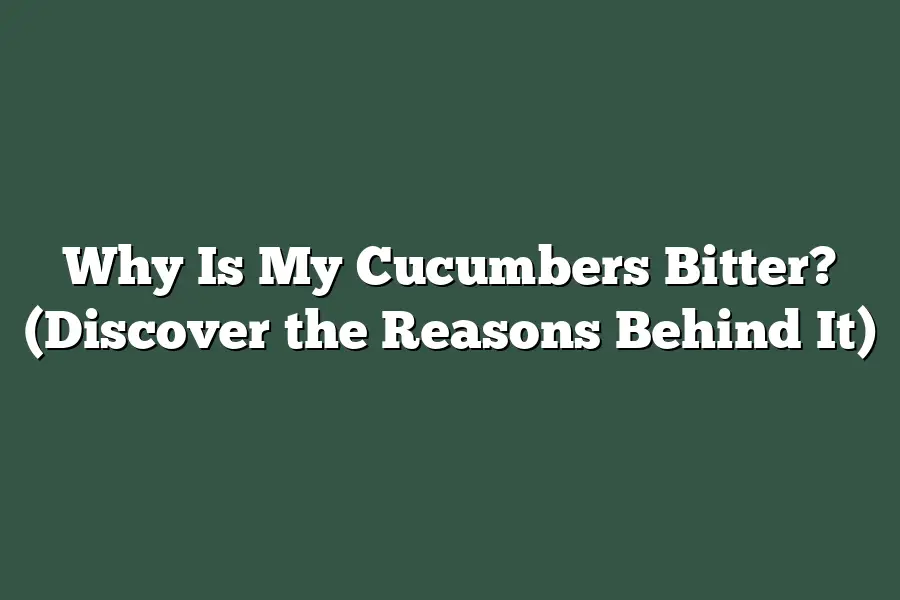 Why Is My Cucumbers Bitter? (Discover the Reasons Behind It)