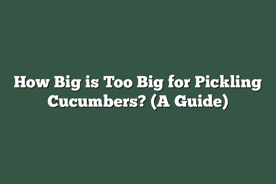 How Big is Too Big for Pickling Cucumbers? (A Guide)